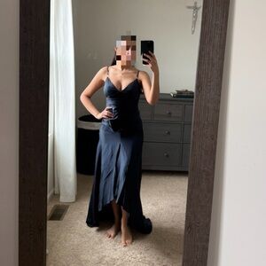 Astr Navy Slip Maxi Dress with Spaghetti Straps